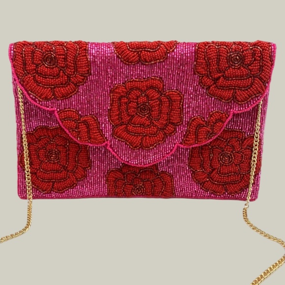 Rose Garden Beaded Clutch - Picture 1 of 3
